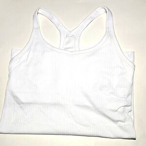 Lululemon Athletica White Ribbed Tank